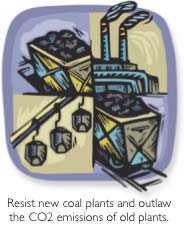 Resist new coal plants and outlaw the C02 emissions of old plants.